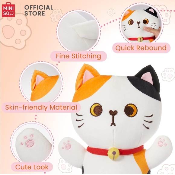 MINISO Long Cat Plush Pillow Kitten Body Pillow Soft Throw Sleeping Pillow (002) - Picture 3 of 4